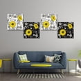 thumbnail image 5 of Black White Wall Art Sunflower Painting Yellow Wall Decor Flower Canvas Print Picture for Living Room Bedroom Bathroom Home Decorations Framed Artwork Ready to Hang 4 Pieces (16x16inchx4), 5 of 6