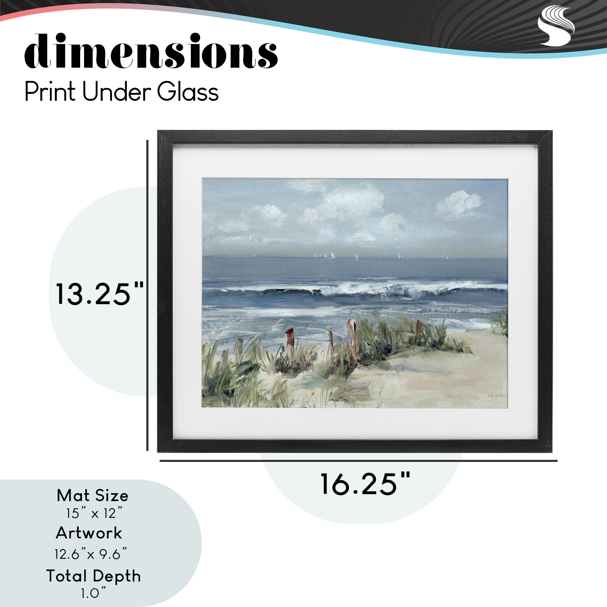 Stupell Industries Brushed Expression of Coast Black Framed Print Under Glass, design by Sally Swatland