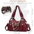 thumbnail image 4 of Sunyuer Vintage Distressed Chain Motorcycle Bag - Stylish, Large Capacity, Single Shoulder Handbag Tote Y2K Hobo Bag for Women, 4 of 8