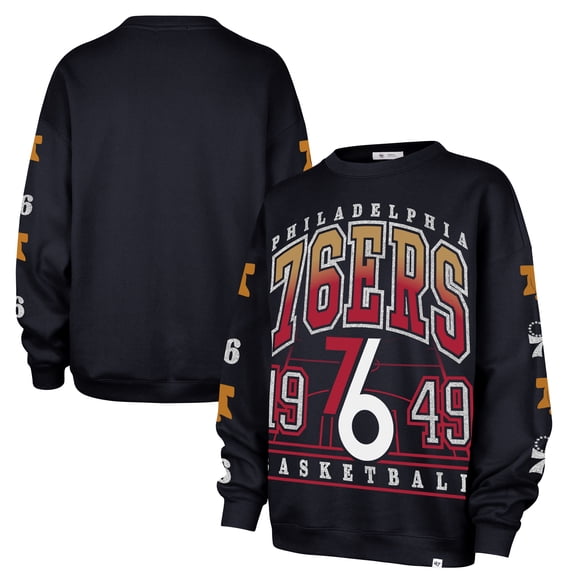 Women's '47  Navy Philadelphia 76ers 2025/26 City Edition Go Big Oversized Sweatshirt