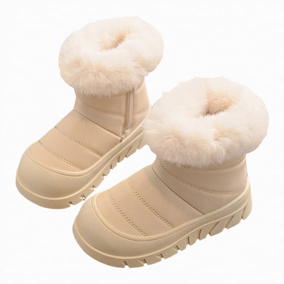 CAICJ98 Little Boys Girls Winter Boots Waterproof Outdoor Shoes Warm Ankle Booties with Slip Resistant Sole Snow Boots for Boys Girls (Toddler/Little Kid/Big Kid),6