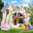 thumbnail image 3 of DomKom 10FT Huge Easter Inflatable Bunny Archway Outdoor Decorations ,Build-in LED Lights Holiday Blow Up Yard Decoration, for Easter Holiday Party, Outdoor,Garden, Yard Lawn Décor, 3 of 6