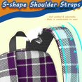 thumbnail image 5 of Purple and White Checkered Pattern 17" School Backpacks for Teens,Waterproof Oxford Fabric,S-Shape Padded Straps for School,Travel,Hiking,Camping, 5 of 6