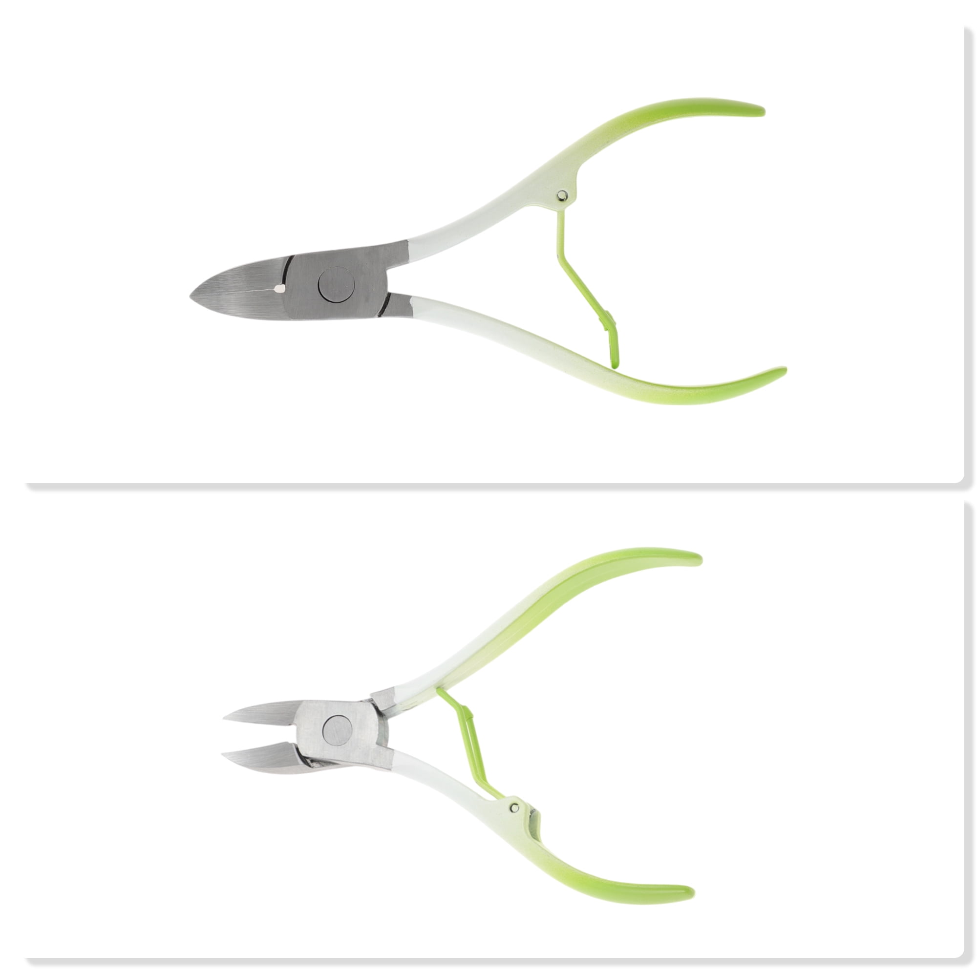 Unique Bargains 2pcs Slanted Nail Clippers Set Green Large