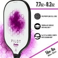 thumbnail image 6 of Franklin Sports Pickleball Paddle - Pilot Polypropylene Core Pickleball Racket - Official USA Pickleball (USAPA) Approved Pickleball Paddle - Lightweight Pro Racket - Purple - 10mm Thick Core, 6 of 8