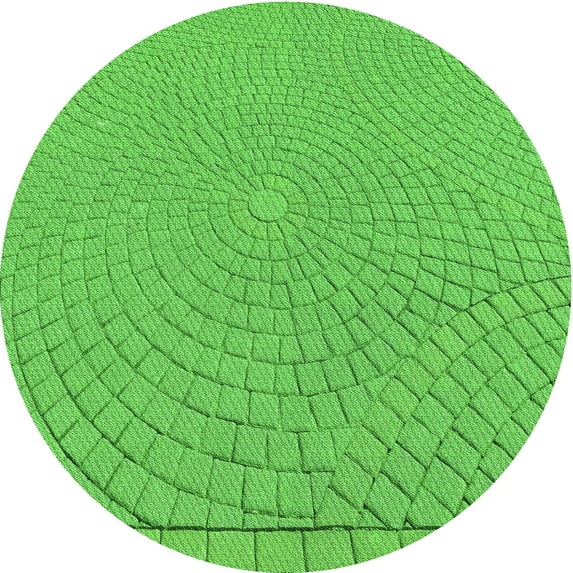 Ahgly Company Machine Washable Indoor Square Transitional Emerald Green Area Rugs, 3' Square