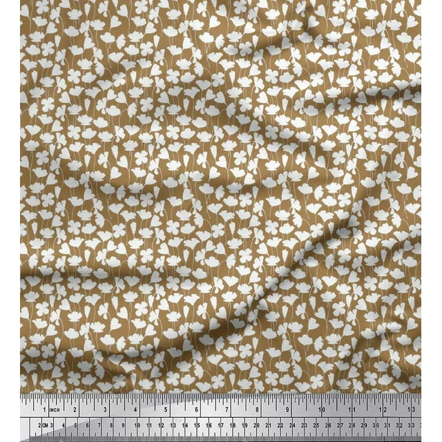 Soimoi Tissu Popeline de Coton Imprimé Floral 1 Yard 42 Pouces de Large