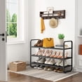thumbnail image 2 of Shoe Rack - Expandable Shoe Organizer for Closet, Adjustable Metal Shoe Shelf Storage, Stackable Long Shoe Stand Holder for Garage, Entryway, Door Entrance (Black, 3-Tier), 2 of 8