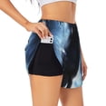 thumbnail image 3 of Lsque Night Scene of Wolves Printed Women's Running Shorts with Liner Pockets,Elastic Quick Dry Workout Athletic Gym Yoga Shorts,Womens High Waist Shorts-X-Large, 3 of 9