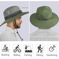 thumbnail image 3 of Summer Outdoor UV Protection Sun Hats Unisex Caps Wide Brim Removable Crown Mesh Net Adjustable Drawstring, 3 of 7