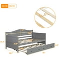 thumbnail image 7 of Harper & Bright Designs Traditional Pine Wood with Trundle Daybed, Twin, Grey, 7 of 7