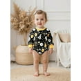 thumbnail image 4 of BemeyourBBs Newborn Baby New Year Outfit Baby Boy Girl Bubble Romper Sweatshirt Letter Balloon Print Long Sleeve Bodysuit Winter Spring Clothes, 4 of 9
