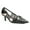 Black, variant on Women Pointed Toe Cutout Strappy Pumps Metal Studded Buckle Kitten Low Heels Formal Work Event Date Shoes Size 5 Silver