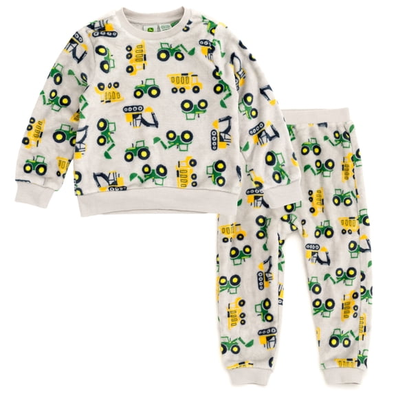 John Deere Trucks Woobie Pullover Sweatshirt and Jogger Pants Outfit Set Newborn to Little Kid