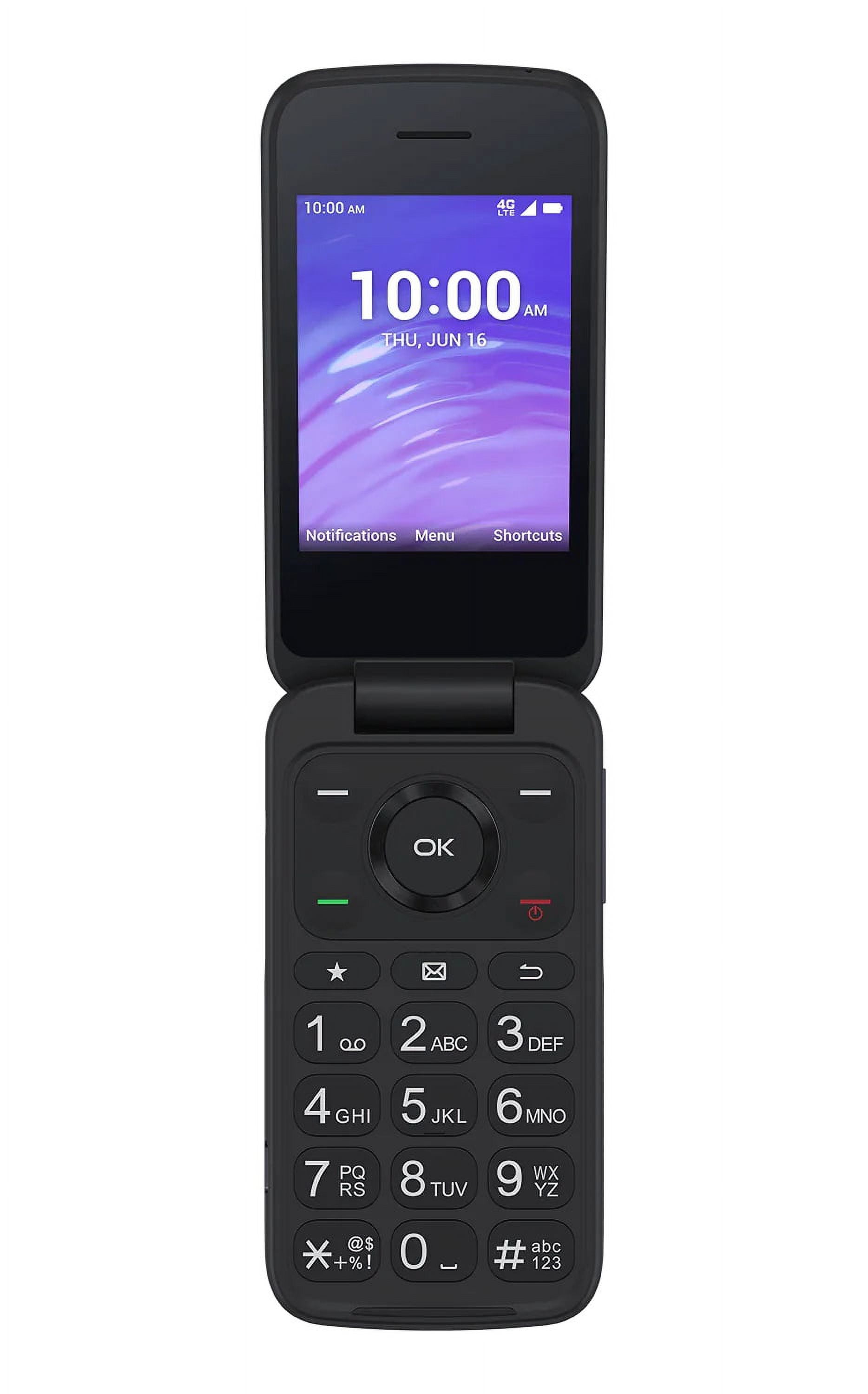 Restored TCL GO FLIP 4058W Large Button Keypad 4G LTE Flip Phone (Unlocked for All GSM Carriers Only), Blue (Refurbished)