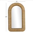thumbnail image 5 of ARCILLA ELEMENTAL Brown Rattan Woven Room Wall Mirror with Arched Top - 27 x 3 x 48, 5 of 5