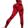 thumbnail image 6 of UTSJKR Tie Dye Sexy Leggings for Women High Waist Yoga Pants, Scrunch Butt Lifting Elastic Tights Fashion Side Cut Out Yoga Pants Red S, 6 of 7