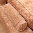 thumbnail image 4 of 107" Modern Boucle L-Shaped Sectional Sofa with Moveable Ottoman for Living Room, Comfy Cloud Couch with Pillows, Diy Combination (Orange), 4 of 10