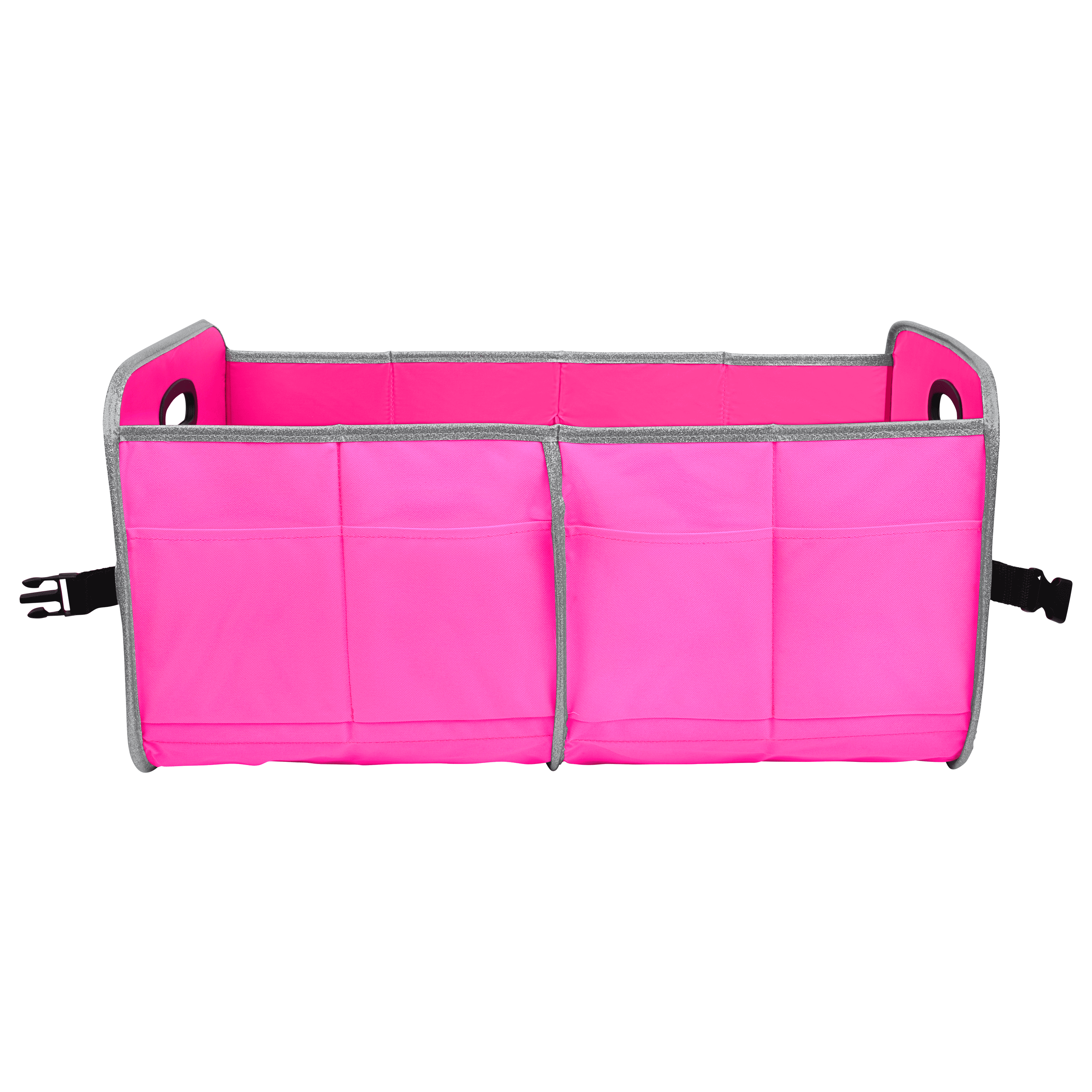 Blingsting Hot Pink Car Essentials Trunk Organizer with Heavy-Duty Fabric and Storage Pockets