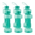 thumbnail image 1 of oliveware Plastic Dumbbell Water Bottle With Carry Strap, 750ml, Set of 6, Green, 1 of 1