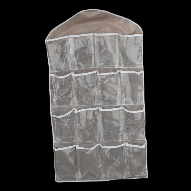 Bolsa de almacenamiento de ropa interior de calcetín Organizador colgante de 16 bolsillos Macarena Beige