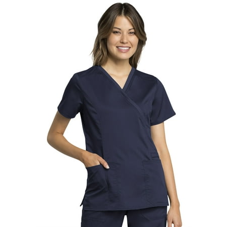 

Cherokee Workwear Revolution Tech Women s Scrubs Top Mock Wrap WW775AB