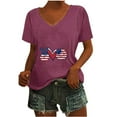 thumbnail image 2 of Camisetas Casuales de las Mujeres Gradiente Día de la Independencia Impreso Cuello Redondo, Blusa de Manga Corta para Diario, Fiesta Y Primavera Verano, 2 of 4