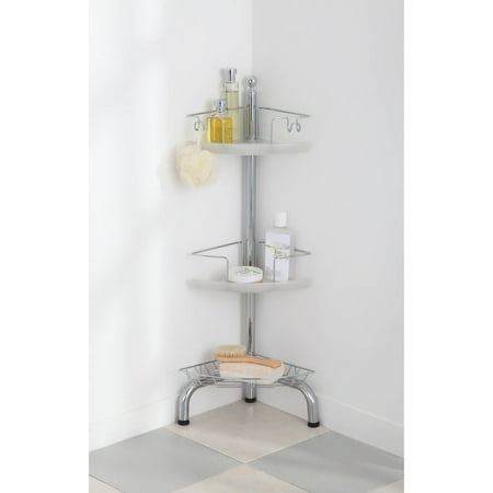 HomeZone 3-Tier Adjustable Corner Shower Caddy, (Best Corner Shower Caddy)