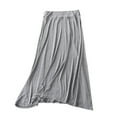 thumbnail image 4 of MIXUE Skirts For Women Summer Solid Color Elastic Waist A Line Maxi Skirt Sportwear,Gray,L, 4 of 5