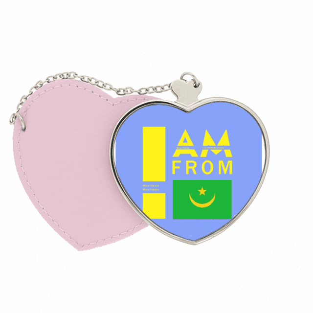 Soy de Mauritania Bolsa de viaje Mirror maquillaje corazón rosa