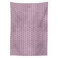 thumbnail image 2 of Retro Tablecloth, Continuous Cubic 70's Floral Motifs Graphic Pattern, Rectangle Satin Table Cover Accent for Dining Room and Kitchen, 60" X 84", Purple Mauve Taupe, by Ambesonne, 2 of 2