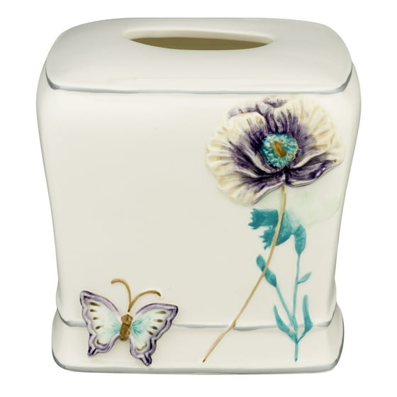 Creative Bath Garden Gate Ceramic Tissue Holder, Lilac, 1.0 CT