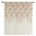 thumbnail image 2 of Weeping Flowers Semi Sheer Curtains Drapes for Living Room,Bedroom,French Doors Window 96 Inches Long,Orange Grey Spring Floral Botanical Rustic Burlap Rod Pocket Chiffon Curtain Drapery Voile Panel, 2 of 6