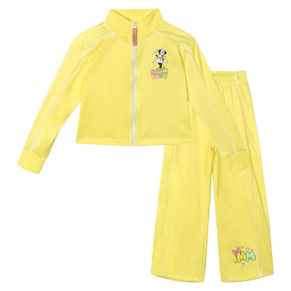 Disney Minnie Mouse Zip Up Jacket and Pants Tracksuit Outfit Set Toddler to Big Kid