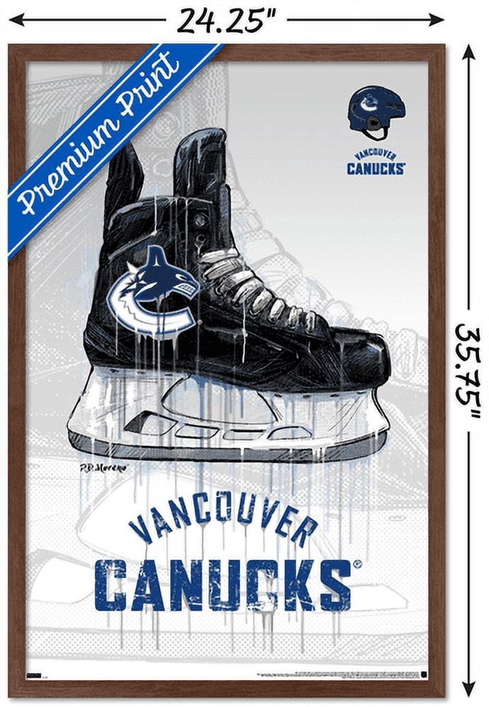 NHL Vancouver Canucks - Drip Skate 21 Wall Poster, 22.375" x 34", Framed