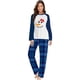 thumbnail image 2 of Pijamas navideños a juego para mujer, pajarita, muñeco de nieve, conjunto de Pijama Rojo femenino, 2 of 4