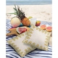 thumbnail image 3 of Pack of 2 Outdoor Pillow Covers, Vintage Flowers Yellow Daisy Cotton Linen Waterproof Square Throw Pillowcase Cushion Decorative Pillow Covers for Couch Patio Tent, 26x26 in, 3 of 6