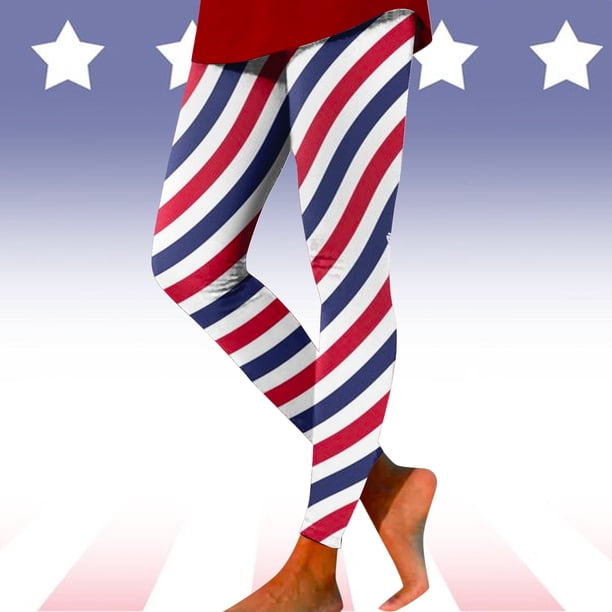 WILLBEST Leggings de Yoga Con Estampado A Cuadros Del Día de La Independencia Para Mujer, Pantalones de Entrenamiento de Levantamiento de Pesas, Cintura Alta, Elásticos, Cómodos, Para Fitness Mediana