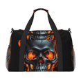 thumbnail image 1 of Fotbe Flame Metal Skull Bolsa de Viaje con Estampado, Bolsa de Fin de Semana para Mujer con Compartimento para Zapatos, Bolsa de Gimnasio con Bolsillo Húmedo, 1 of 7