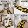 thumbnail image 5 of Black Yellow Sunflower Pattern Kitchen Rugs Sets Of 3,Kitchen Runner Rugs Non Skid Washable,Decorative Kitchen Floor Mats for Kitchen,Sink,Laundry,17"x30"+ 17"x47" + 17"x59", 5 of 6