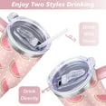 thumbnail image 5 of 40oz Cute Watermelon Pattern Stainless Steel Flip Straw Tumbler Spill Proof Travel Cup Double Wall Vacuum Insulated Coffee Mug with Top Handle, 5 of 6