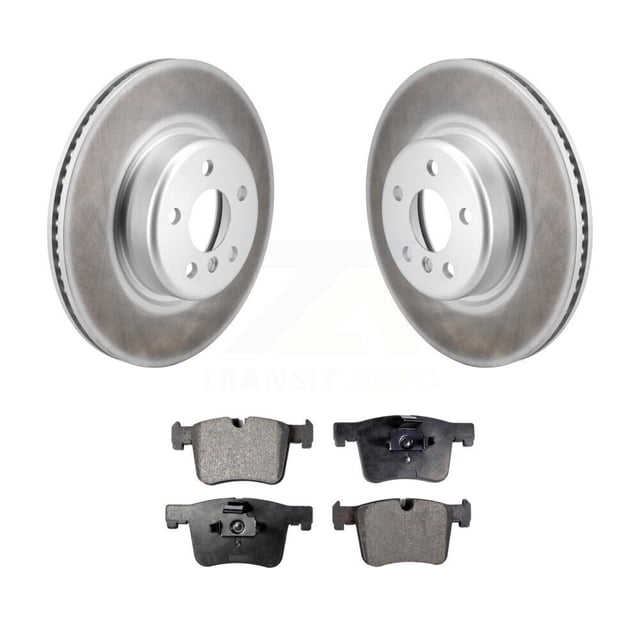 Transit Auto Front Coated Disc Brake Rotors and Ceramic Pads Kit for Car 2019 BMW 330i xDrive GT with 330mm Diameter Rotor Without Blue Painted Calipers KGT-103252