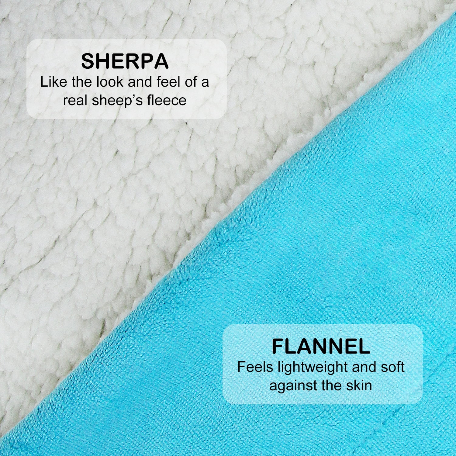 Sherpa Fleece Throw Blanket, King Size Soft Fuzzy Throw Blankets, Azure Warm Blanket, Cozy Fluffy Comfy for Sofa, Couch, Bed, Camping, Travel, 90" x 106"