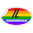 thumbnail image 2 of Carbondale IL Illinois Jackson County Rainbow Pride Flag 6 Stripes Pride Flag Euro Decal Bumper Sticker 3M Vinyl 3" x 5", 2 of 3