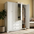 thumbnail image 3 of 100% Solid Wood Family Wardrobe by Palace Imports, White. No Shelves Included., 3 of 5