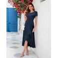 thumbnail image 6 of AURA Plus Size Women Sequin Formal Party Dress Flutter Short Sleeve Wedding Cocktail Long Evening Dress, 6 of 7