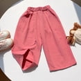 thumbnail image 4 of StSilkitty Girls Ruffle Pants High Waist Elastic Casual Wide Leg Pants with Pockets Solid Color Lightweight Soft Trousers, 4 of 5