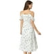 thumbnail image 5 of Vestido A Media Pierna Asimétrico Alto Bajo Con Mangas Con Volantes Y Tirantes Spaghatti Para Mujer Blanco azul S, 5 of 6