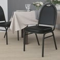 thumbnail image 3 of Flash Furniture HERCULES Series Vinyl/Metal Banquet Dome Back Stacking Chairs Black/Silver Vein 4, 3 of 12