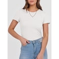thumbnail image 5 of ANRABESS Womens Short Sleeve Tops Crewneck Ribbed Knit Slim Fit Basic Tee Casual Summer Fitted T Shirt, 5 of 9